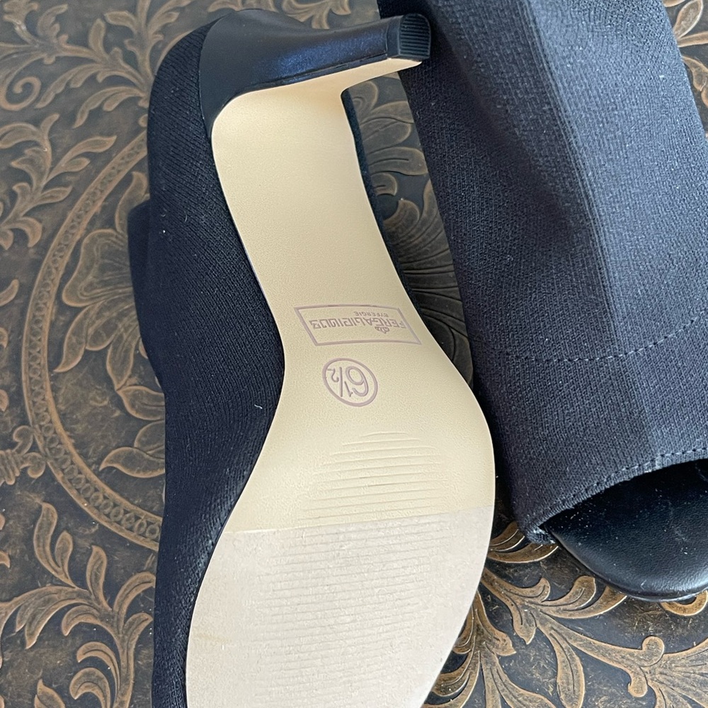 Brand new black ankle boot sock heels